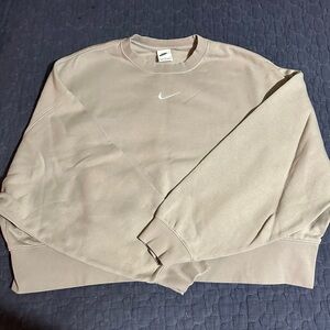 Nike Tan Crewneck Sweater Relaxed Fit